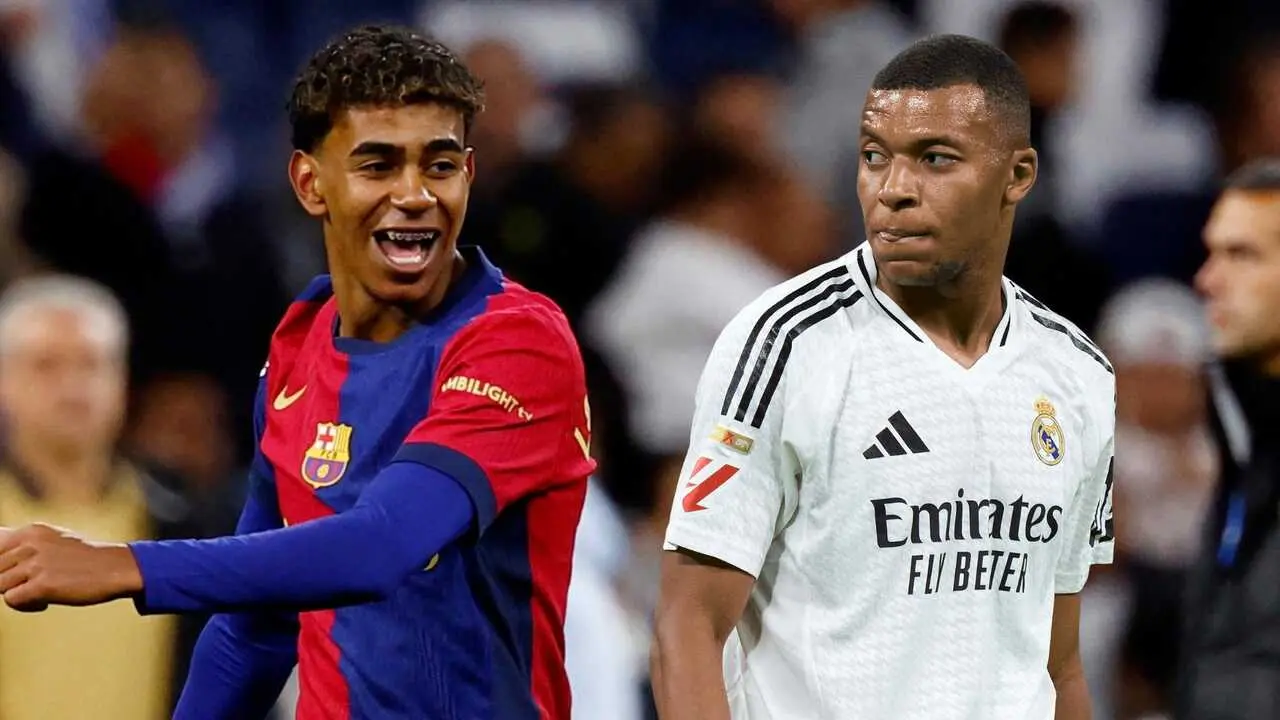 Lamine Yamal y Kylian Mbapp&eacute;. Fotograf&iacute;a: Bein Sports.