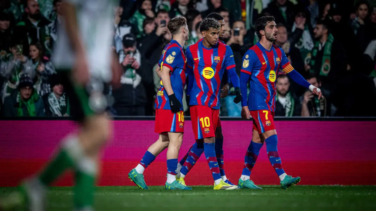 Jugadores del FC Barcelona celebran un gol en Santander / FCB