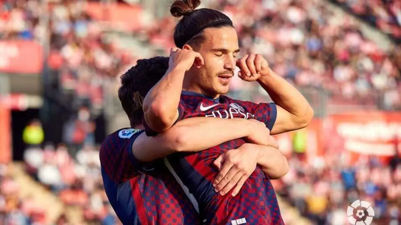 Seoane celebrando su gol ante el Girona. | Foto: LaLiga