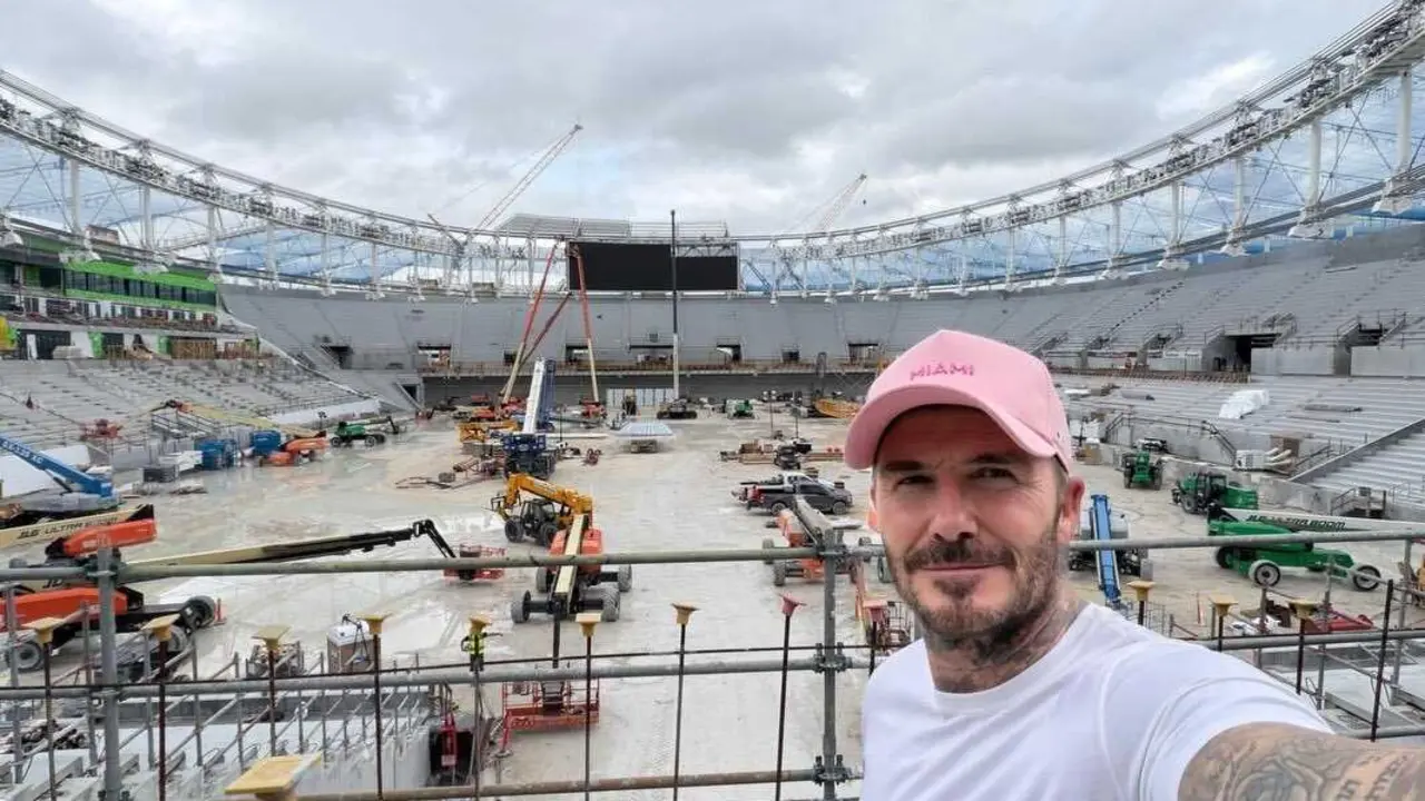 David Beckham en las obras del Miami Freedom Park