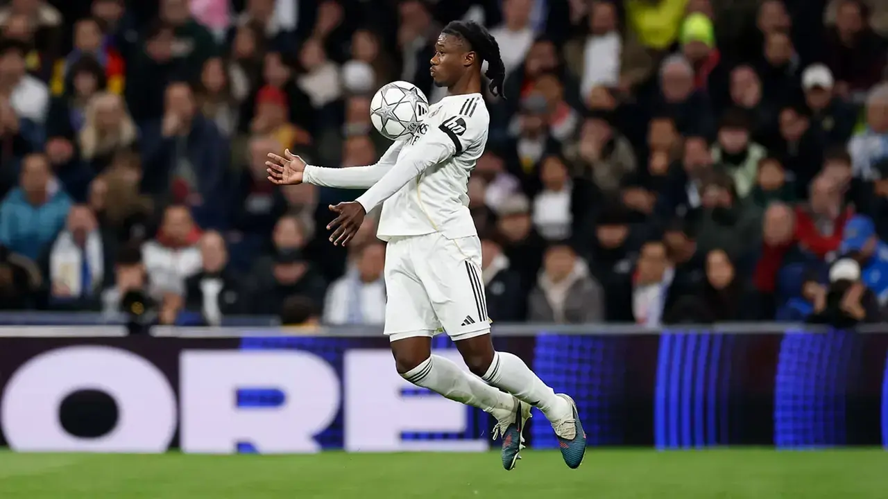 Camavinga durante un partido de Champions League / Real Madrid