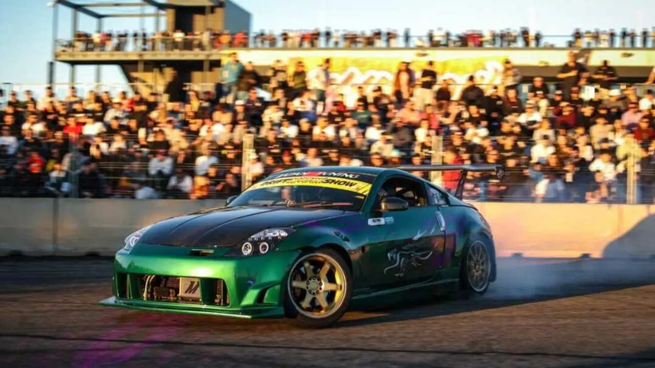 Imagen del drift en Eurocrew 2026 en MotorLand Arag&oacute;n. Fotograf&iacute;a: MotorLand Arag&oacute;n.