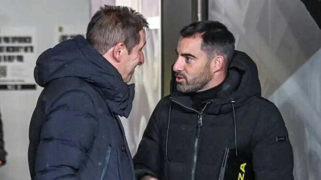 Rub&eacute;n Sell&eacute;s y Luis Miguel Ramis en el Burgos - Real Zaragoza / LaLiga