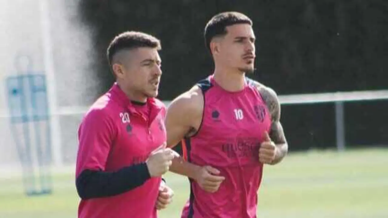 Portillo y Seoane en un entrenamiento / SD Huesca