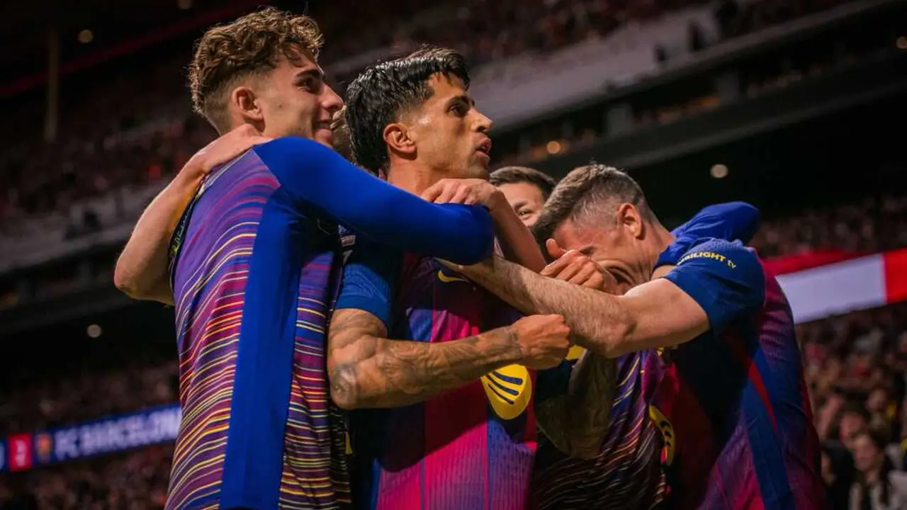 Jugadores del FC Barcelona celebran un gol ante el Atl&eacute;tico de Madrid / FCB