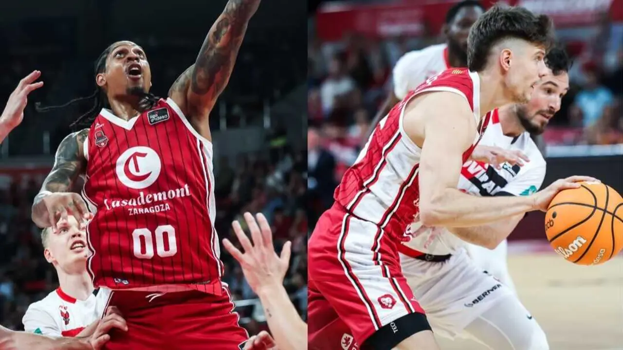 Devin Robinson y Joaqu&iacute;n Rodr&iacute;guez. Fotograf&iacute;as de Esther Casas / Casademont Zaragoza.