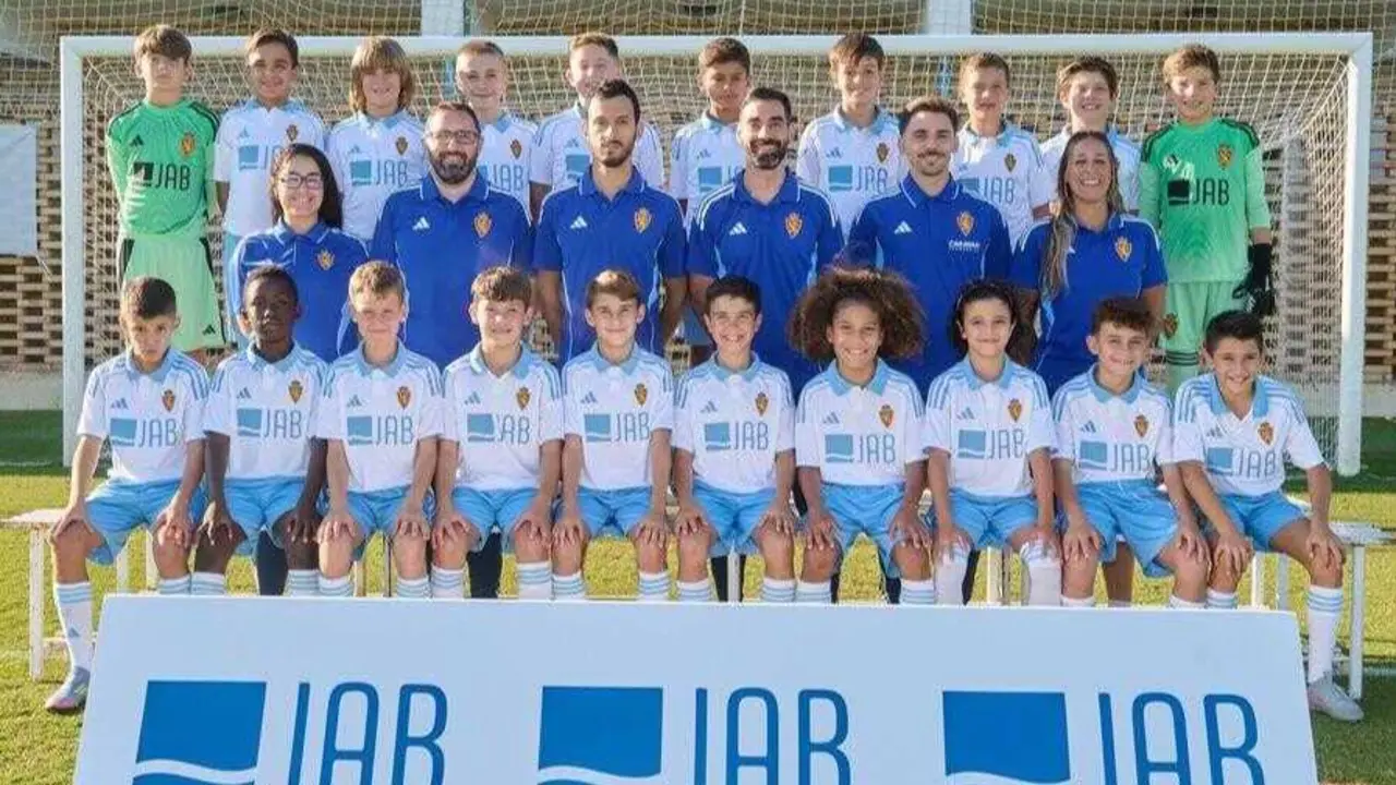 Plantilla del Alev&iacute;n B del Real Zaragoza en la temporada 25/26