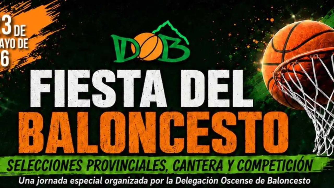Cartel promocional del evento. Fotograf&iacute;a: Federaci&oacute;n Aragonesa de Baloncesto.