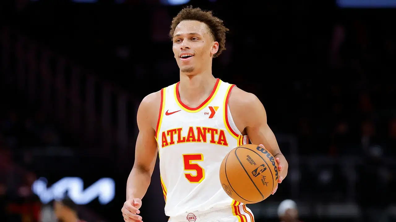 Dyson Daniels, durante un duelo con Atlanta. Fotograf&iacute;a: NBA.
