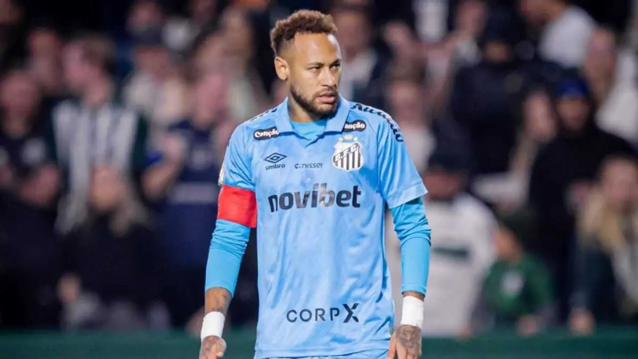 Neymar durante un partido con el Santos