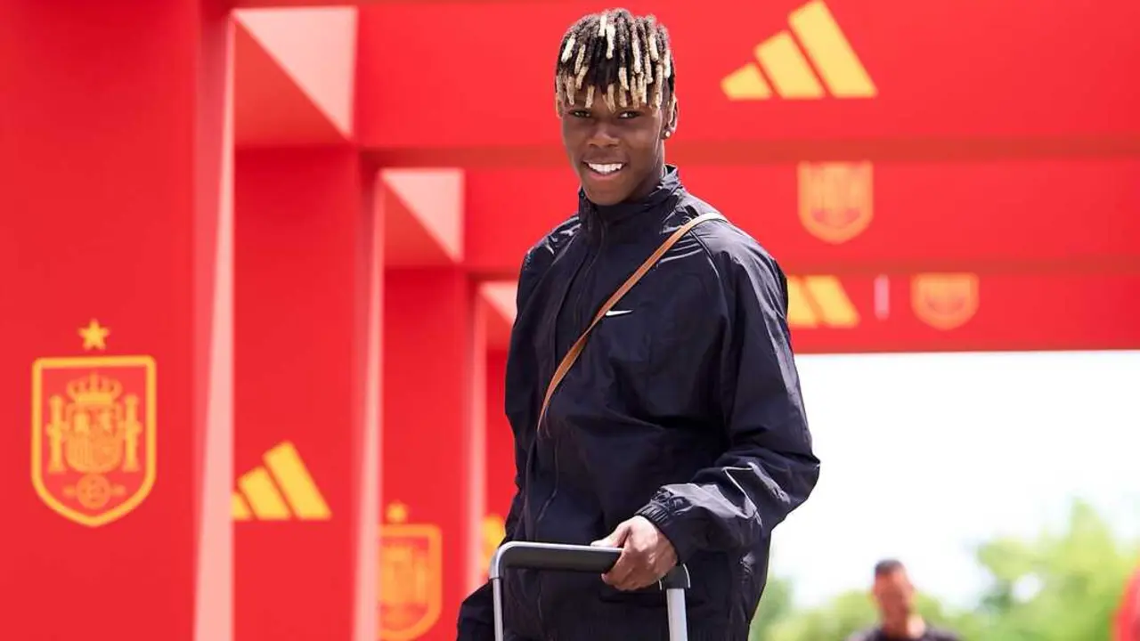 Nico Williams a su llegada a la concentraci&oacute;n de Espa&ntilde;a / RFEF