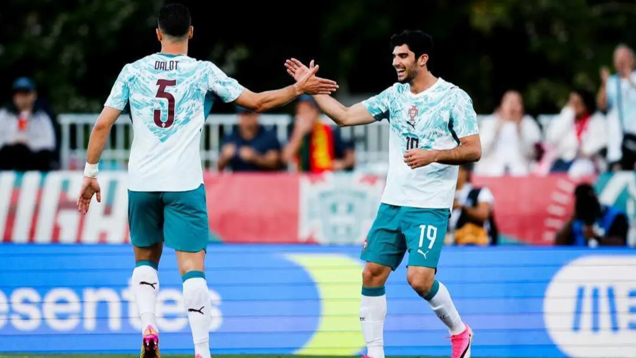 Guedes con la selecci&oacute;n de Portugal