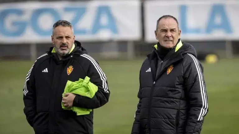 David Navarro y V&iacute;ctor Fern&aacute;ndez, en La Ciudad Deportiva / REAL ZARAGOZA