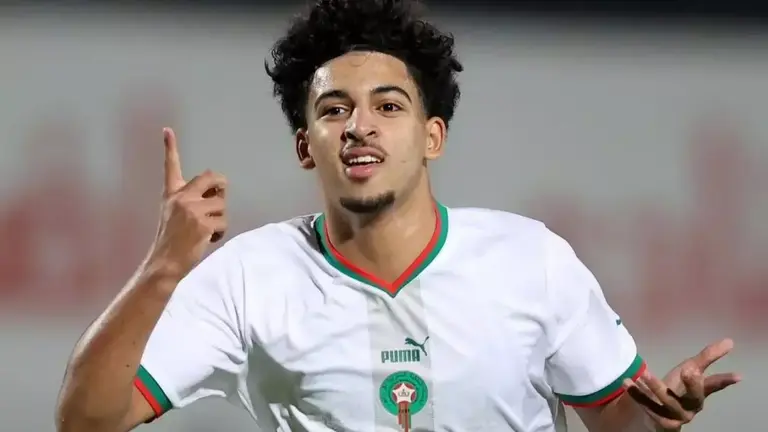Ismail El Aoud durante una convocatoria con Marruecos