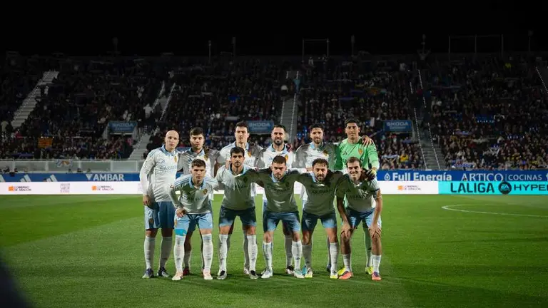 Once del Real Zaragoza ante la SD Huesca / Marcos Cebri&aacute;n