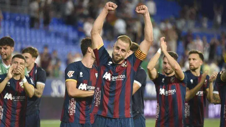 Pulido celebra una victoria / SD Huesca