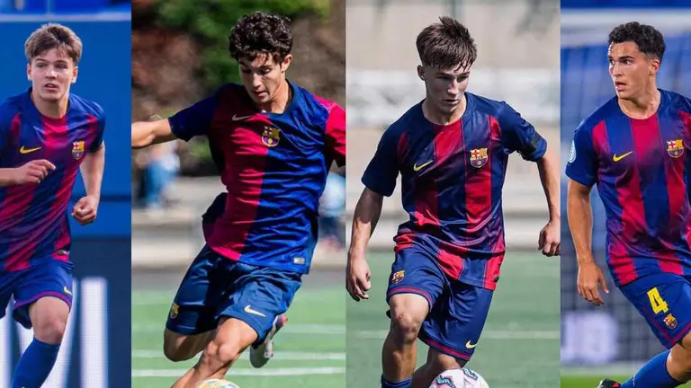 Juan Hern&aacute;ndez, Gorka Buil, Hugo Garc&eacute;s y &Aacute;lvaro Cort&eacute;s / FCBARCELONA