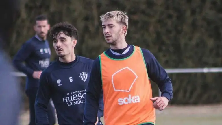 Jordi y Mier en un enternamiento / SD Huesca
