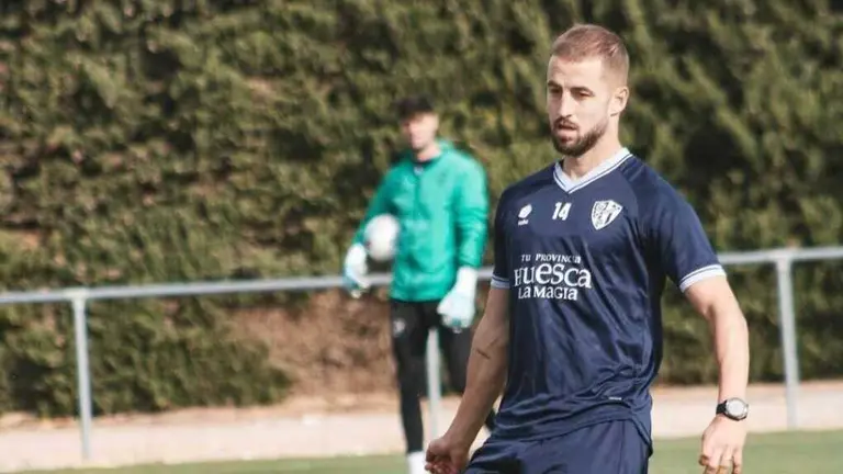 Jorge Pulido en un entrenamiento / SD Huesca