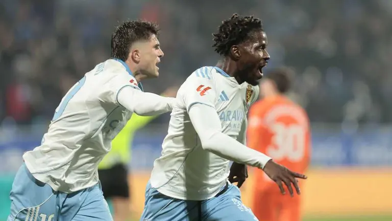 Paul Akouokou celebra el gol del empate / LALIGA