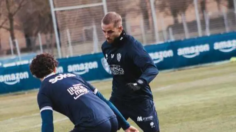 Jorge Pulido en un entrenamiento / SD Huesca