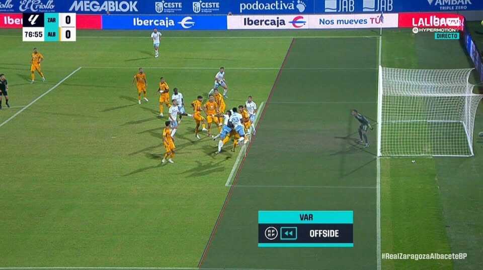 Fuera de juego en el Real Zaragoza - Albacete