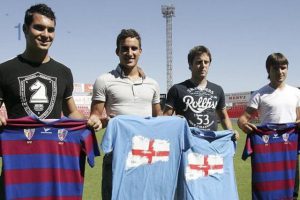 Las cuatro cesiones de Osasuna a Huesca para la temporada 2010/2011, Andrés Fernández, Jokin Esparza, Óscar Vega y Jorge Galán | Foto: Heraldo