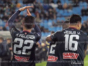 Figueroa celebra su gol al Real Zaragoza | Foto: C.Pascual