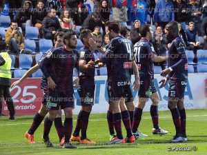 La SD Huesca celebra uno de sus goles anotados al Albacete | Foto: sporthuesca.com