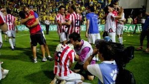 Imagen del ascenso a Segunda en el Ramón de Carranza. | Foto: La Voz de Galicia.