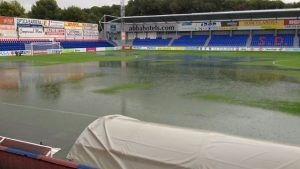 La lluvia ya hizo suspender el Huesca - Barça B en 2010 | Foto: abc.es