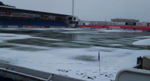 La lluvia y la nieve impidieron que se disputara el encuentro en su fecha correspondiente | Foto: SD Huesca