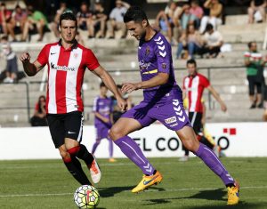 Juanpe durante un amistoso de pretemporada contra el Athletic | Foto: Real Valladolid