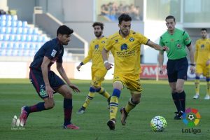 Aguilera en el partido del pasado domingo ante el Alcorcón | Foto: LFP