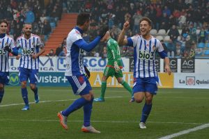 Antón celebra su gol al Osasuna | Foto: infobierzo.com