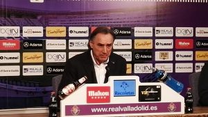 Miguel Ángel Portugal en rueda de prensa | Foto. Real Valladolid