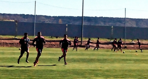 Entrenamiento de ayer de la SD Huesca | Foto: @VLorente_5