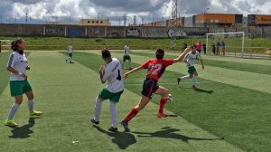 Imagen durante el partido en Burgos | Foto: futboloscense.es