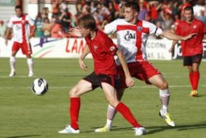 La SD Huesca ganó en su única visita a Miranda de Ebro en Segunda | Foto: losrojillos.blogspot.com.es/