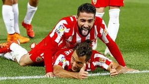 Quique González y Chuli celebrando un tanto esta campaña | Foto: Marca.