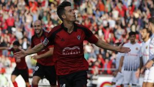 Galán celebra un gol con la camiseta del Mirandés | Foto: cdmirandes.com