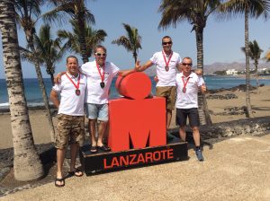 Imagen de los cuatro deportistas de Mayencos en Lanzarote