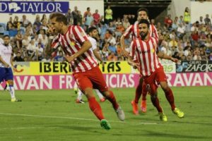 Morcillo celebrando un gol con el Almería | Foto: magazine.futmondo.com