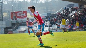 Iriome celebra un gol con el CD Lugo | Foto: es.besoccer.com