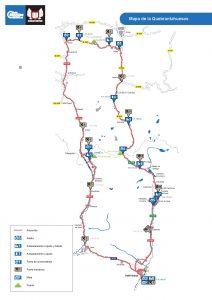 Mapa con los avituallamientos a lo largo de la Quebrantahuesos. Foto: quebrantahuesos.com