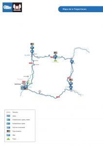 Mapa con los avituallamientos a lo largo de la Treparriscos. Foto: quebrantahuesos.com