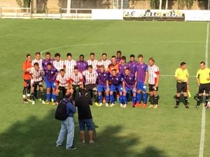 Onces iniciales de Logroñés y Huesca | Foto: Twitter