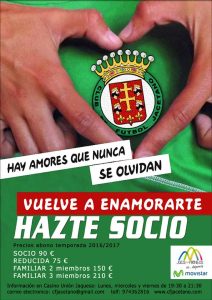 Cartel publicitario de la campaña de socios del CF Jacetano. | Foto: jacetano
