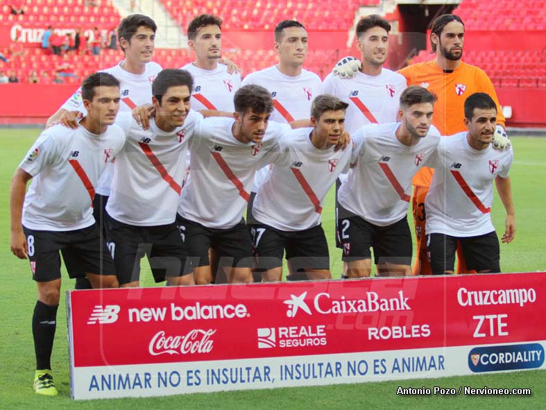 Alineación del Sevilla Atlético ante UCAM Murcia | Foto: Nervioneo.com - Antonio Pozo