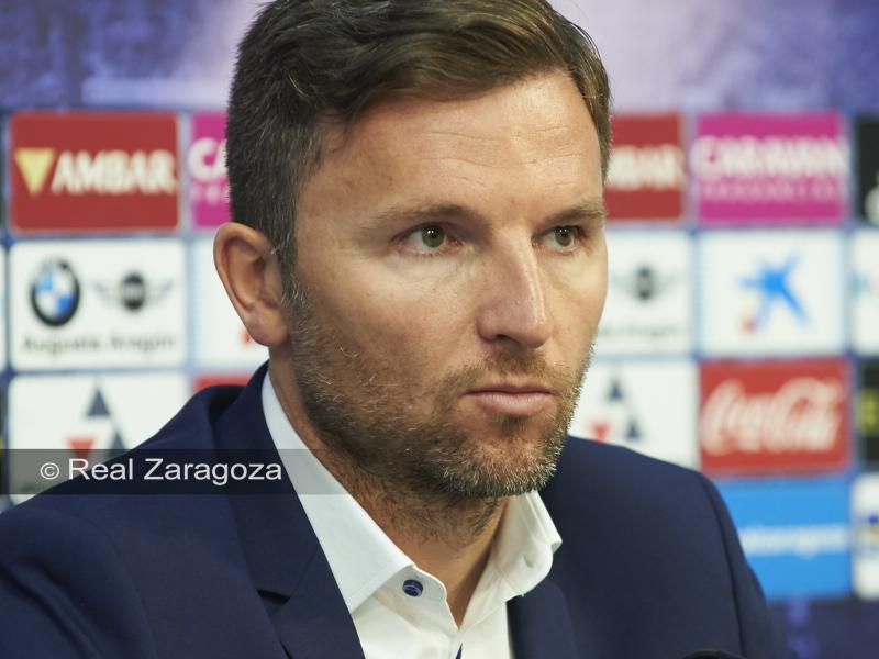 Lalo Arantegui en la sala de prensa de la Romareda. | Foto: Tino Gil, Real Zaragoza